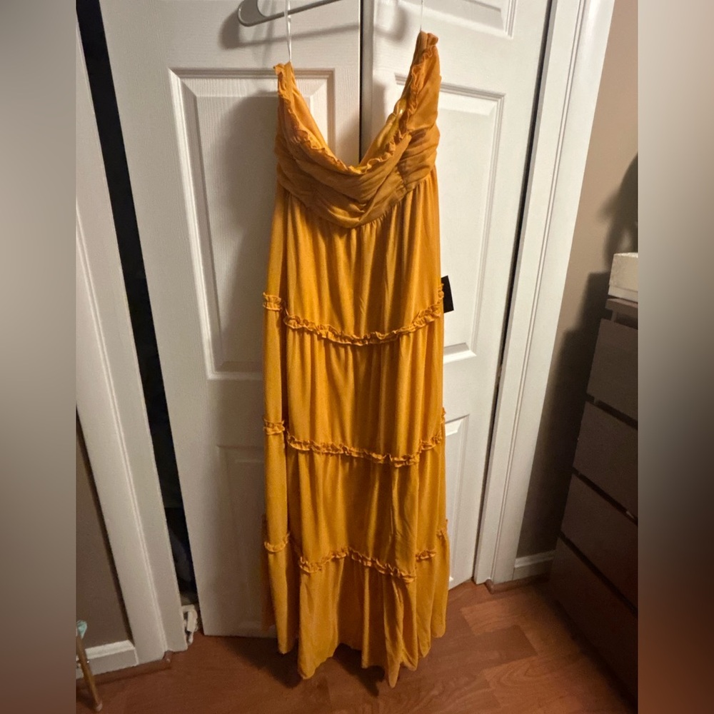 Lulu's Mustard Yellow Maxi Dress